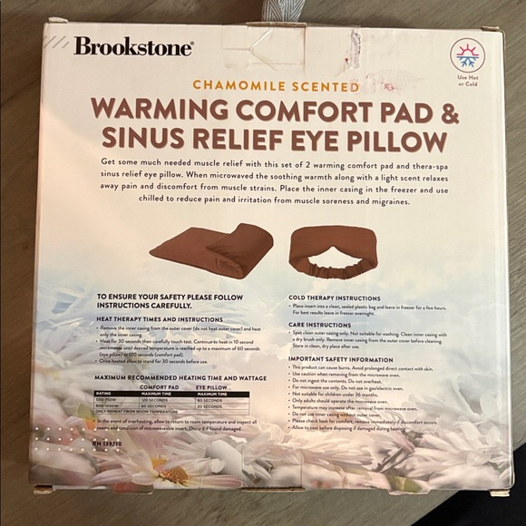 Brookstone Chamomile Warming Comfort Pad & Eye Pillow Set - Picture 2 of 2